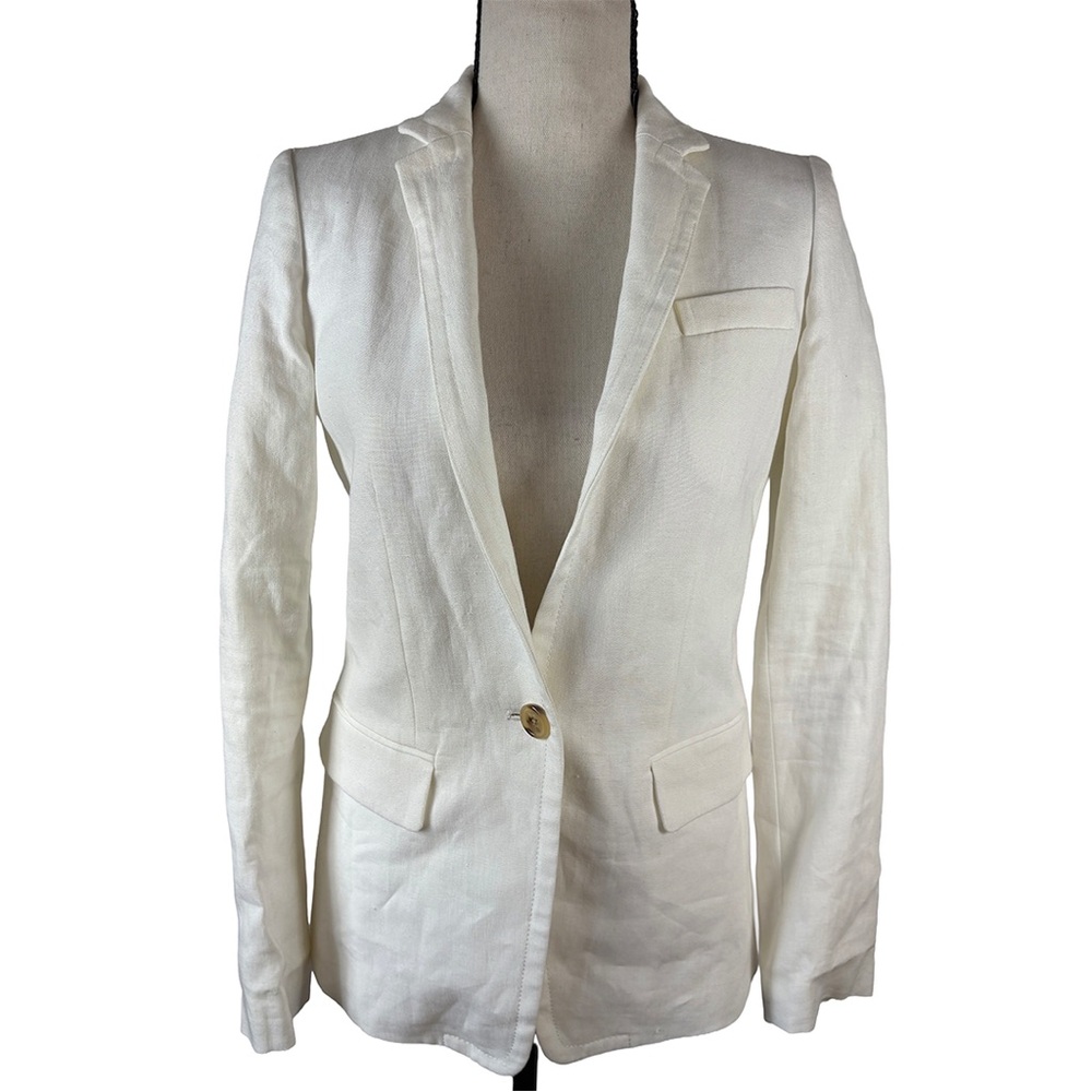 J.Crew White Linen Blazer | Tailored Summer Jacket